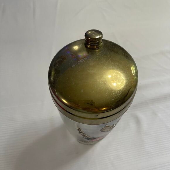 Vintage Mid Century Glass Cocktail Shaker Drink Mixer Pheasant Bird MCM 9” - Picture 5 of 7